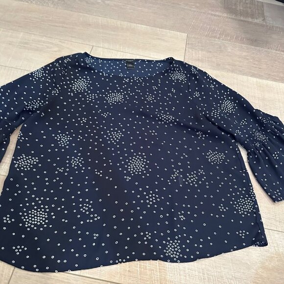 ANN TAYLOR WOMENS LARGE 3/4 SLEEVE BLOUSE - Picture 2 of 8